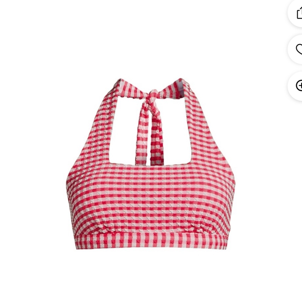 Pink and  White Gingham Halter Top